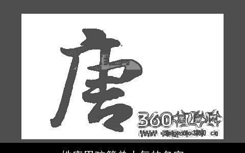 姓唐男孩简单大气的名字