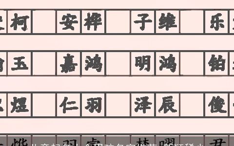 儿童起名大全男孩名字推荐 新颖稀少