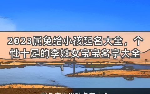 属兔李姓男孩名字大全