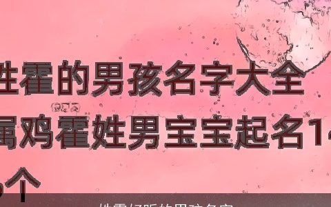 姓霍好听的男孩名字