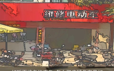 好听不撞名的店名 怎么取店铺名字最好