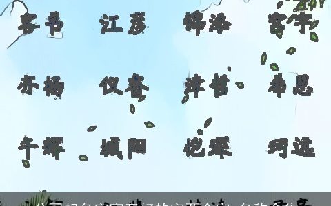 公司起名字寓意好的字两个字 名称全集