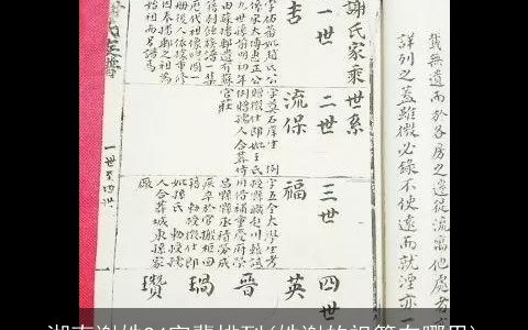 湖南谢姓24字辈排列(姓谢的祖籍在哪里)