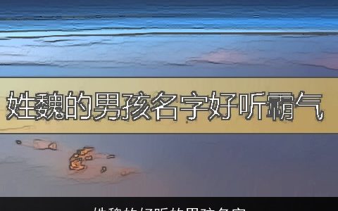 姓魏的好听的男孩名字