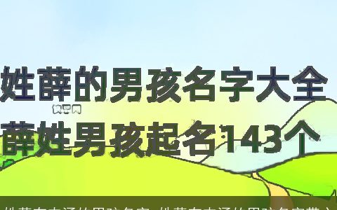 姓薛有内涵的男孩名字 姓薛有内涵的男孩名字带心