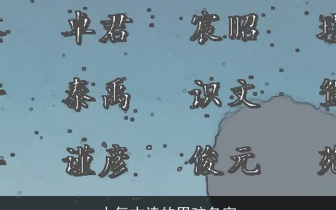 大气古诗的男孩名字