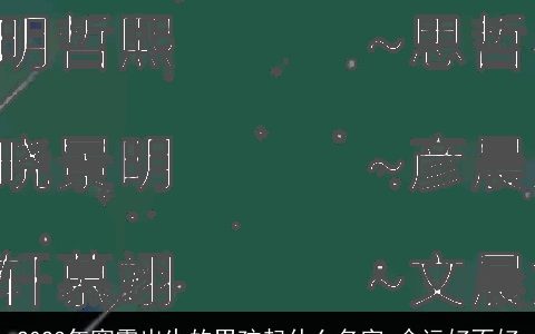 2024年寒露出生的男孩起什么名字 命运好不好