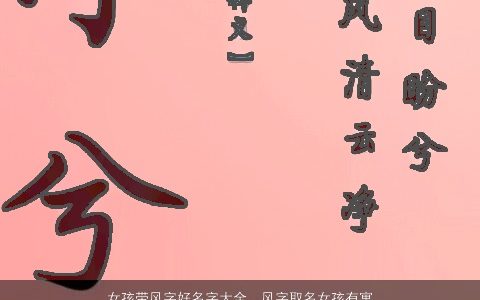 女孩带风字好名字大全  风字取名女孩有寓意 2023有涵养寓意的带字女孩名字大全