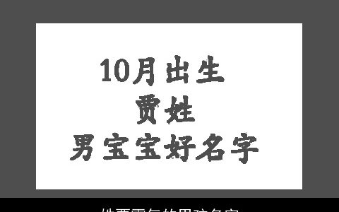 姓贾霸气的男孩名字