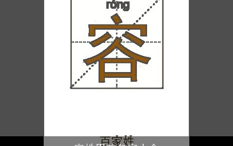 容姓男孩名字大全