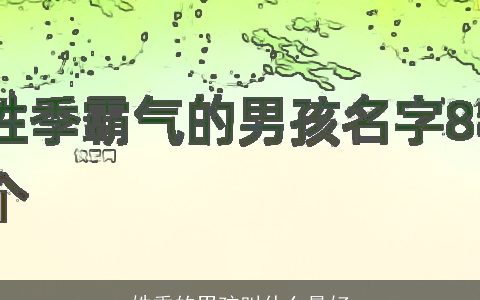 姓季的男孩叫什么最好