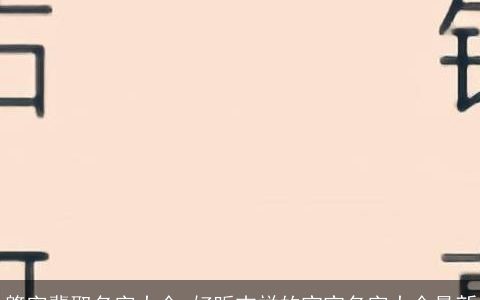 肇字辈取名字大全 好听吉祥的宝宝名字大全最新