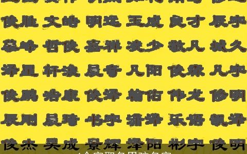 4个字取名男孩名字