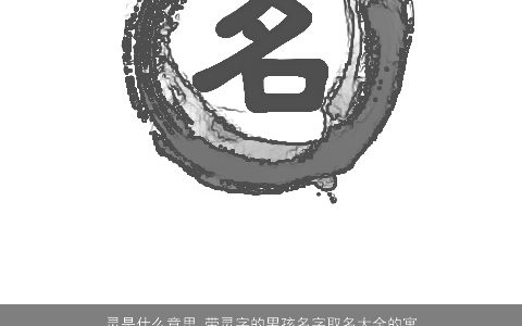 灵是什么意思 带灵字的男孩名字取名大全的寓意 2024有涵养寓意的带灵字男孩名字最新