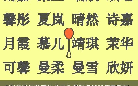 寓意财运旺盛的公司免费起名2024年最新版