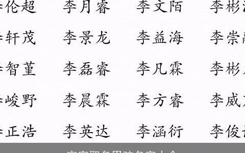 宇字取名男孩名字大全