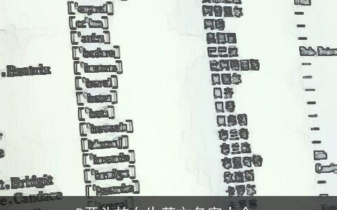 B开头的女生英文名字大全_