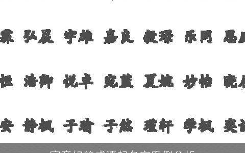 寓意好的成语起名字案例分析