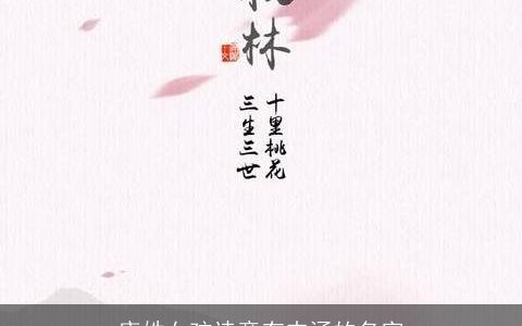 唐姓女孩诗意有内涵的名字