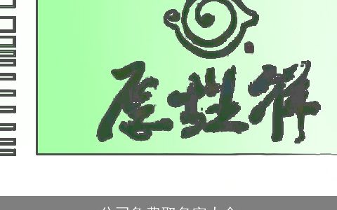 公司免费取名字大全