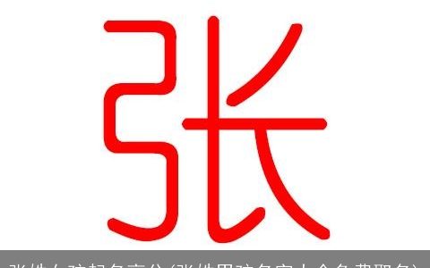 张姓女孩起名高分(张姓男孩名字大全免费取名)