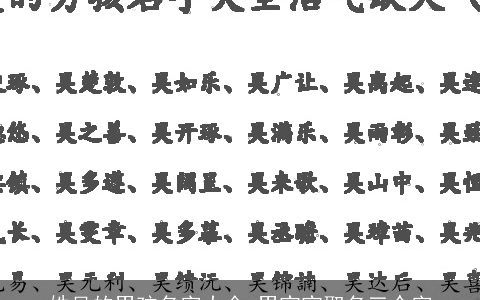 姓吴的男孩名字大全 男宝宝取名三个字