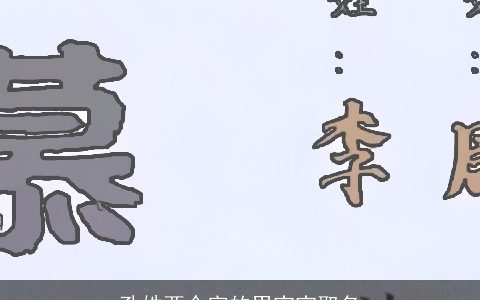 孔姓两个字的男宝宝取名