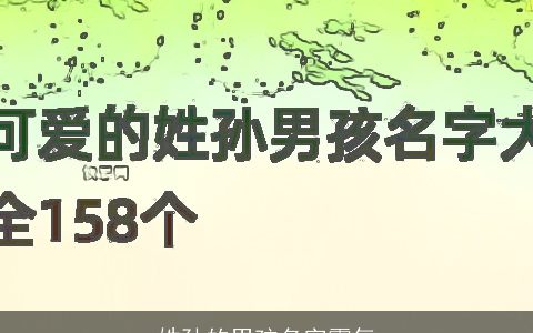 姓孙的男孩名字霸气