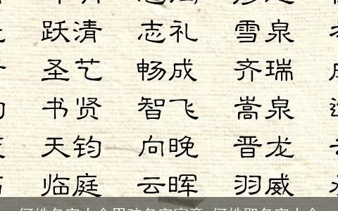 何姓名字大全男孩名字寓意 何姓取名字大全