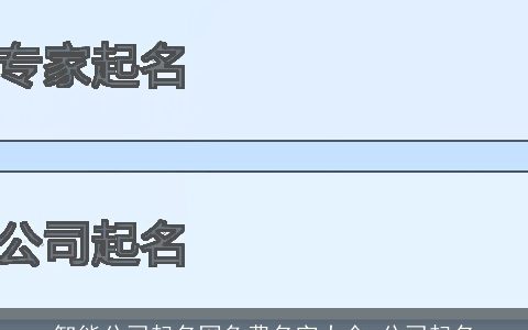 智能公司起名网免费名字大全 公司起名