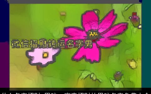 什么名字招财 男孩  寓意招财的男孩名字免费大全