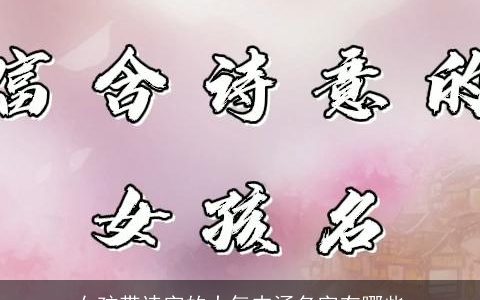 女孩带诗字的大气内涵名字有哪些