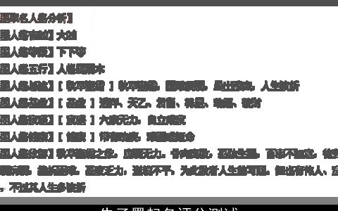 朱子墨起名评分测试