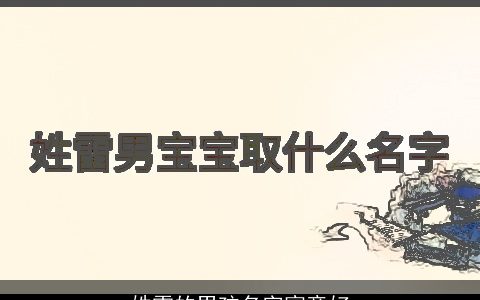 姓雷的男孩名字寓意好