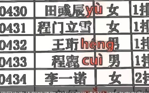 用固定字给男孩子取名比如与泽搭配的好听名字有哪些