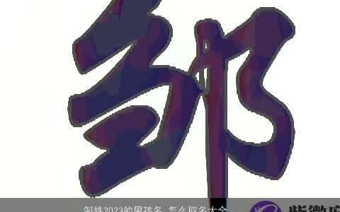 邹姓2023的男孩名 怎么取名大全好听顺口 好听顺口的邹姓男孩名字最新