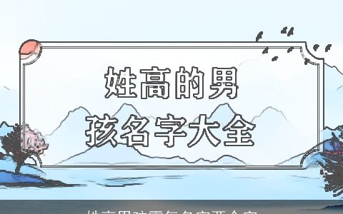 姓高男孩霸气名字两个字