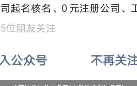 比较顺口的公司名字(大气又低调的名字)