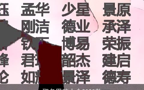 取名男孩大全2023款