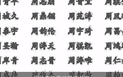 周姓有诗意的男孩名字
