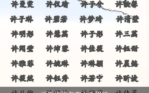 姓氏许取名字大全男孩