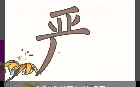 严姓男孩取有含义的名字