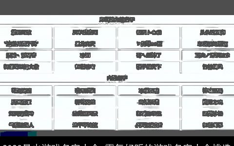 2023最火游戏名字大全 霸气好听的游戏名字大全挑选