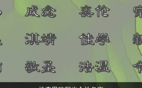 姓李男孩阳光个性名字