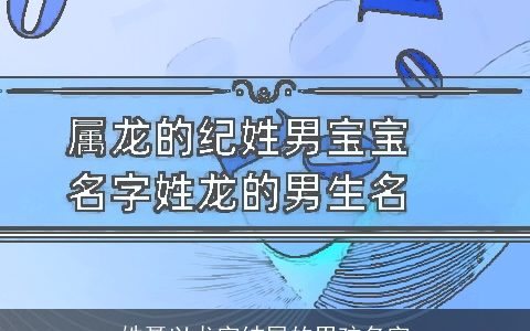 姓聂以龙字结尾的男孩名字