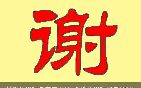 姓谢的男孩名字有内涵 谢姓的男孩取名100分