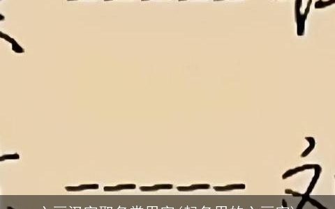 六画汉字取名常用字(起名用的六画字)