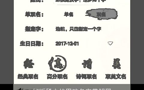 好听稀少的男孩名字带解释