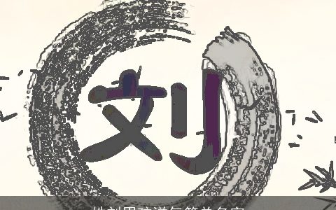 姓刘男孩洋气简单名字