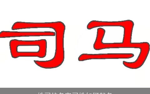 姓司的名字司姓如何起名